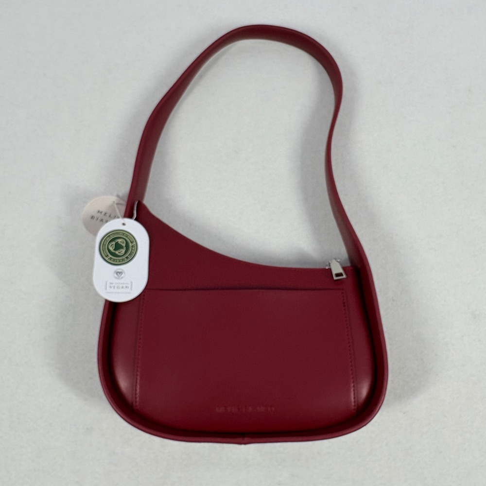 NWT $140 Bianco Willow Vegan Leather Asymmetrical Shoulder Bag‎ Crescent Purse